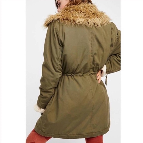 Free People Fur Lined Extreme Moto Parka sz Extra Small - Picture 2 of 15
